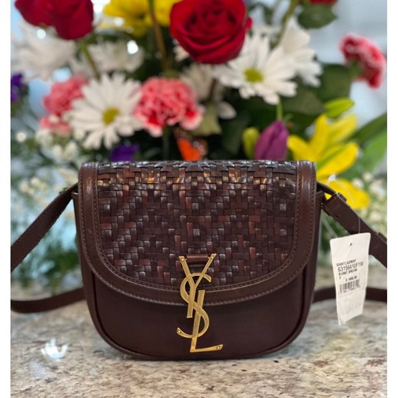 SAINT LAURENT Small Kaia Woven Leather Crossbody Bag - Picture 2 of 12